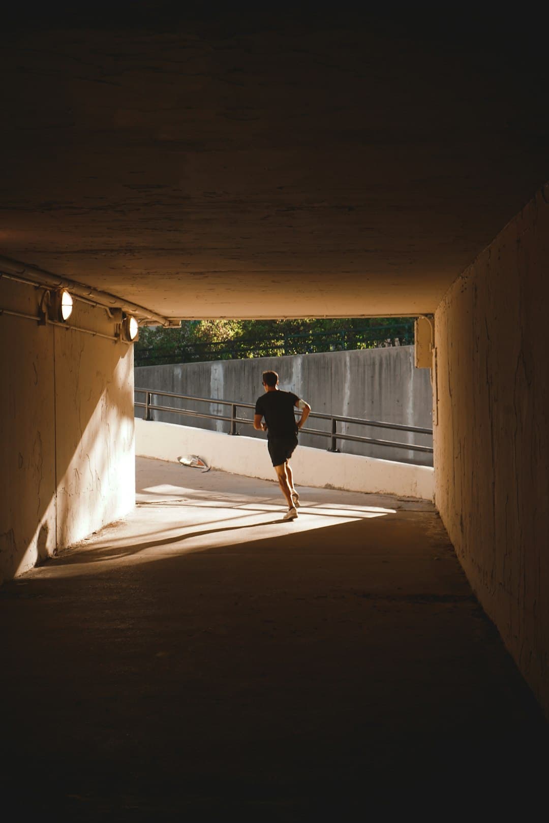 Runner in a tunnel
